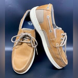 Dockers Men's Tan Leather Boat Shoes, Sz 9.5